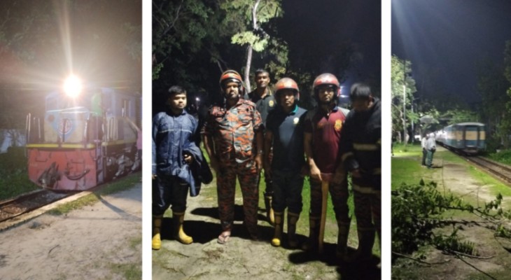 ঝড়ে গাছ পড়ে বন্ধ রেলপথ, ৪ ঘণ্টা পর স্বাভাবিক চলাচল