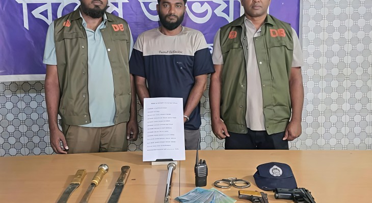 কুমিল্লায় ডিবি পুলিশের অভিযানে বিদেশি অস্ত্রসহ আটক-১