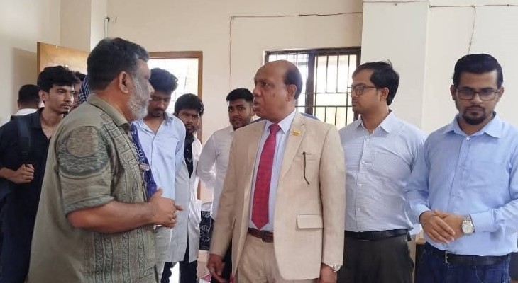নোবিপ্রবি উপাচার্যের শহিদ মুগ্ধ মেডিকেল সেন্টার পরিদর্শন