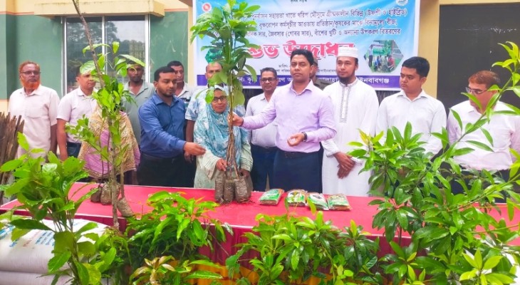 ভোলাহাটে ৬৮ শিক্ষা প্রতিষ্ঠানে ফলজ ও বনজ চারা,সার-বীজ  বিতরণ