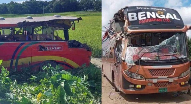 সিলেটে দুই বাসের মুখোমুখি সংঘর্ষে নিহত ৯