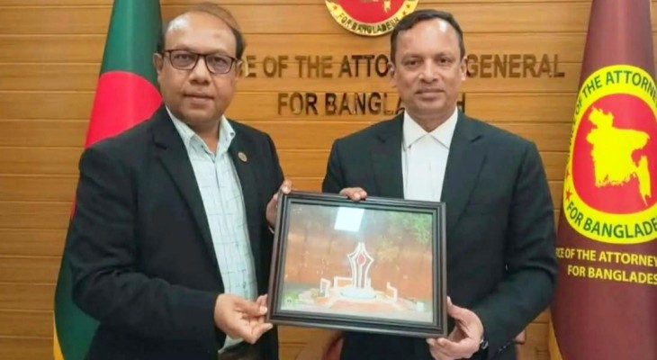 নোবিপ্রবির উপাচার্যের সঙ্গে অ্যাটর্নি জেনারেলের সৌজন্য সাক্ষাৎ