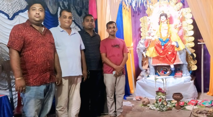 দুপচাঁচিয়ায় ধর্মীয় ভাবগাম্ভীর্যে বিশ্বকর্মা পূজা উদযাপিত