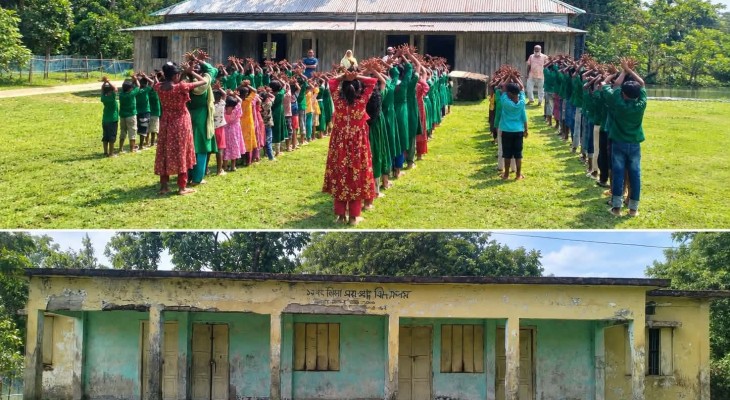 পরিত্যক্ত ভবন,১১৫ শিক্ষার্থীর বিপরীতে শিক্ষক মাত্র ৪ জন