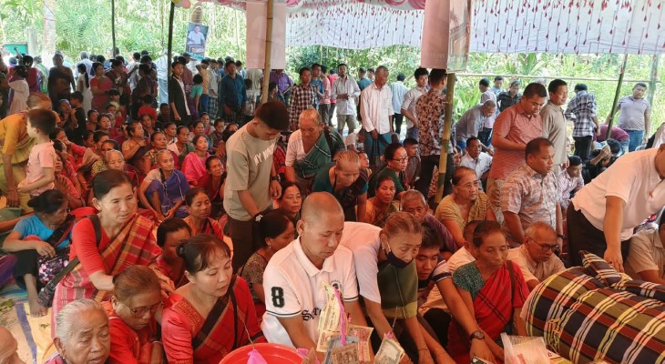 লংগদুতে ধর্মীয় ভাবগাম্ভীর্যে রমনী রঞ্জন চাকমার অন্ত্যেষ্টিক্রিয়া ও দানানুষ্ঠান