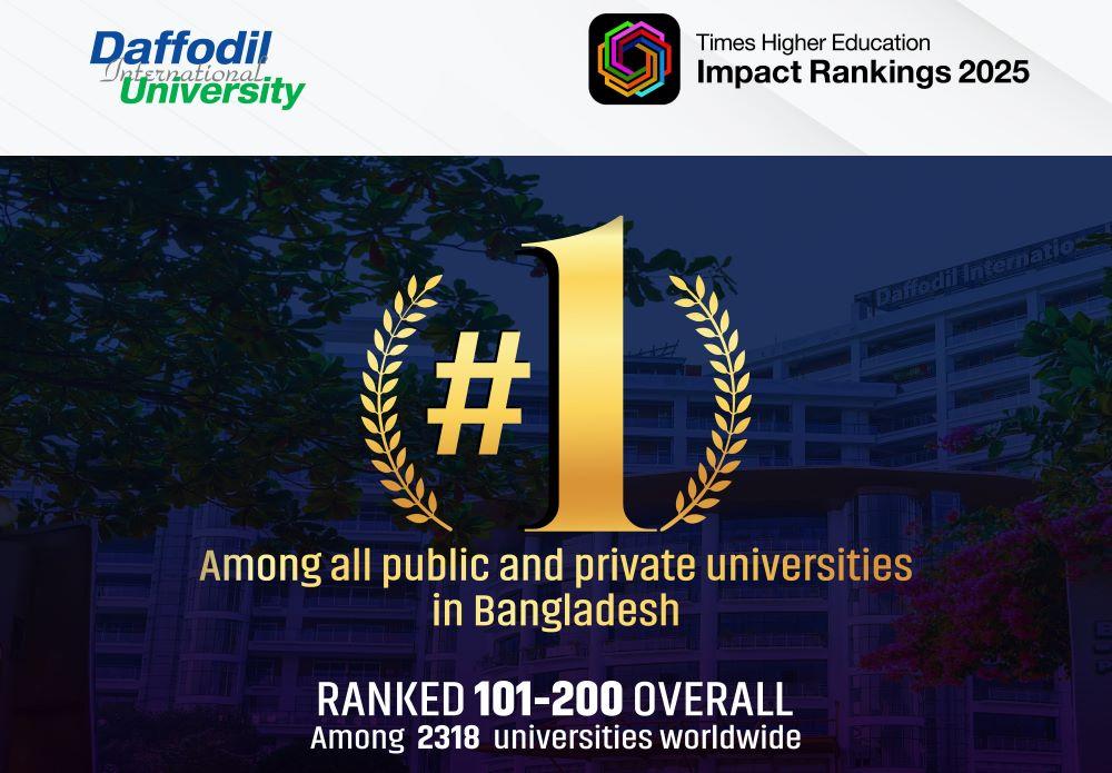 টাইমস হায়ার এডুকেশন ইমপ্যাক্ট র‌্যাঙ্কিংএ ড্যাফোডিল শীর্ষে